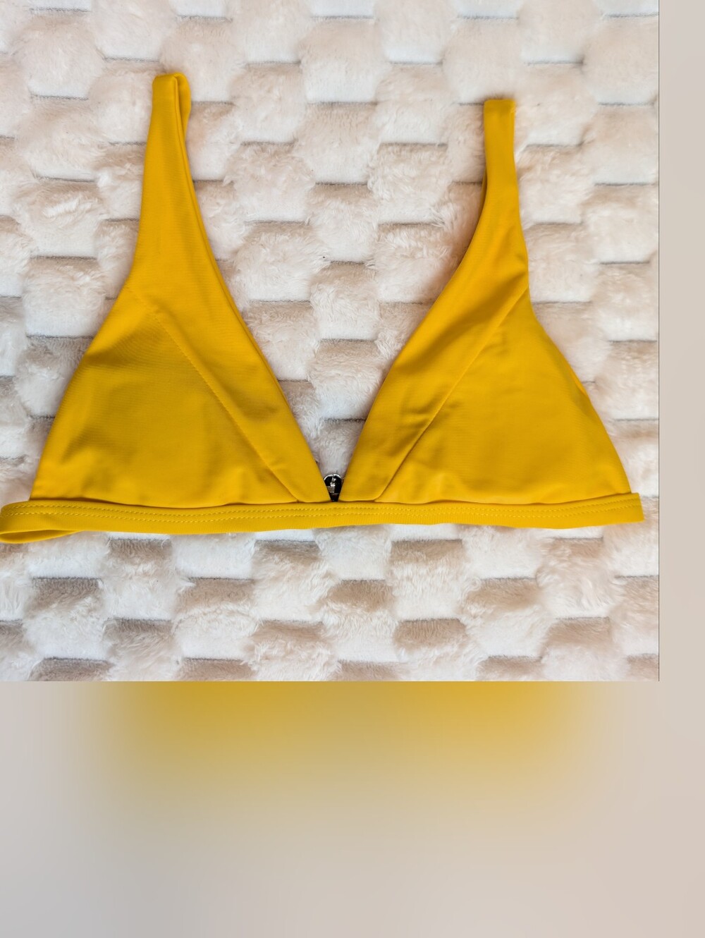 Zaful Marigold Yellow Triangle Bikini Top Minimalist Size US 6